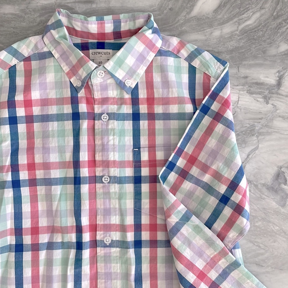 Boys button down - pastel plaid - Picture 2 of 2